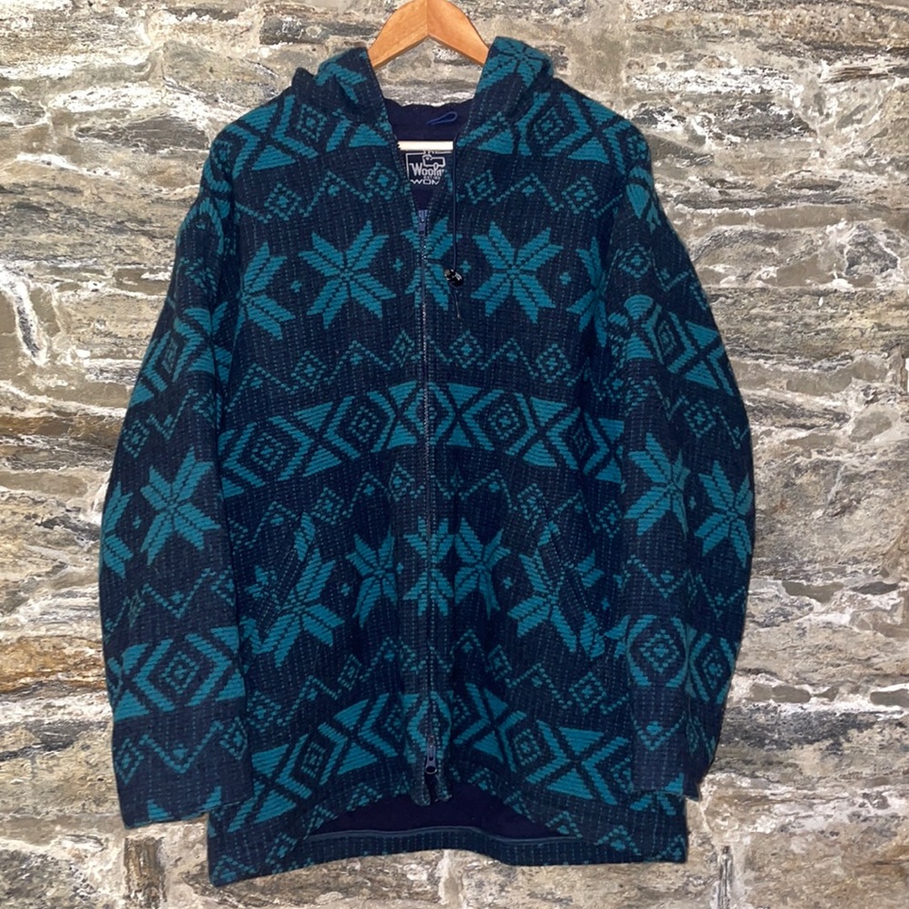 VTG Woolrich Aztec Women Wool Parka Trench Coat Jacket- Size Women's XXL